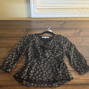 Collective Concepts Black Floral Blouse